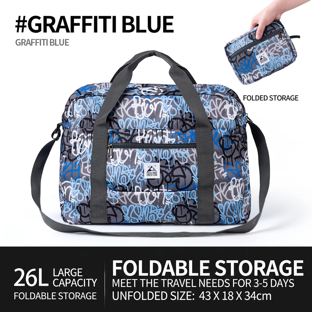 Women's travel bag, large capacity, lightweight portable travel luggage bag short-distance bag, foldable storage shopping bag
