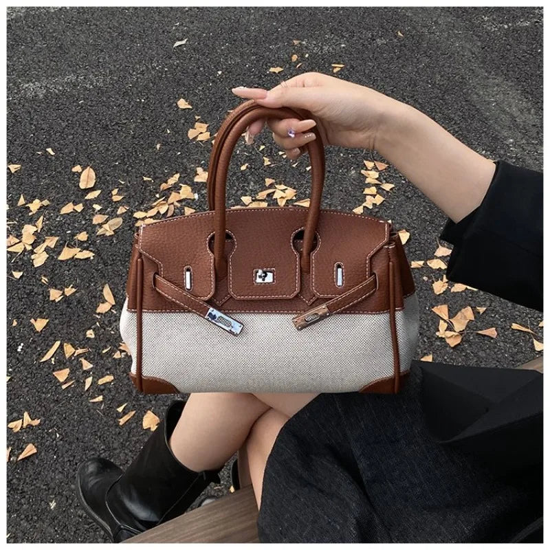 Fashionable Solid Color Diaper Bag High-End Elegant Clutch Shoulder Bag Trendy Large Capacity Crossbody Handbag
