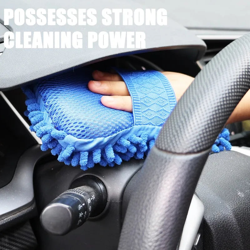 1/2PCS Car Wash Glove Microfiber Chenille Car Wash Sponge Free Care Washing Detailing Brush Pad Multifunction Auto Cleaning Tool