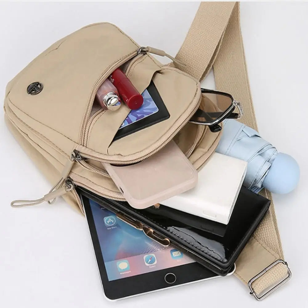 Durable Large Capacity Crossbody Bag Spacious Waterproof Shoulder Bag Lightweight Solid Color Messenger Bag Korean Style