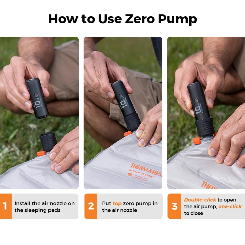 FLEXTAIL ZERO PUMP - 30g Camping Air Pump,  Portable Electric Inflator for Sleeping Pads, 1 Rechargeable Battery Included