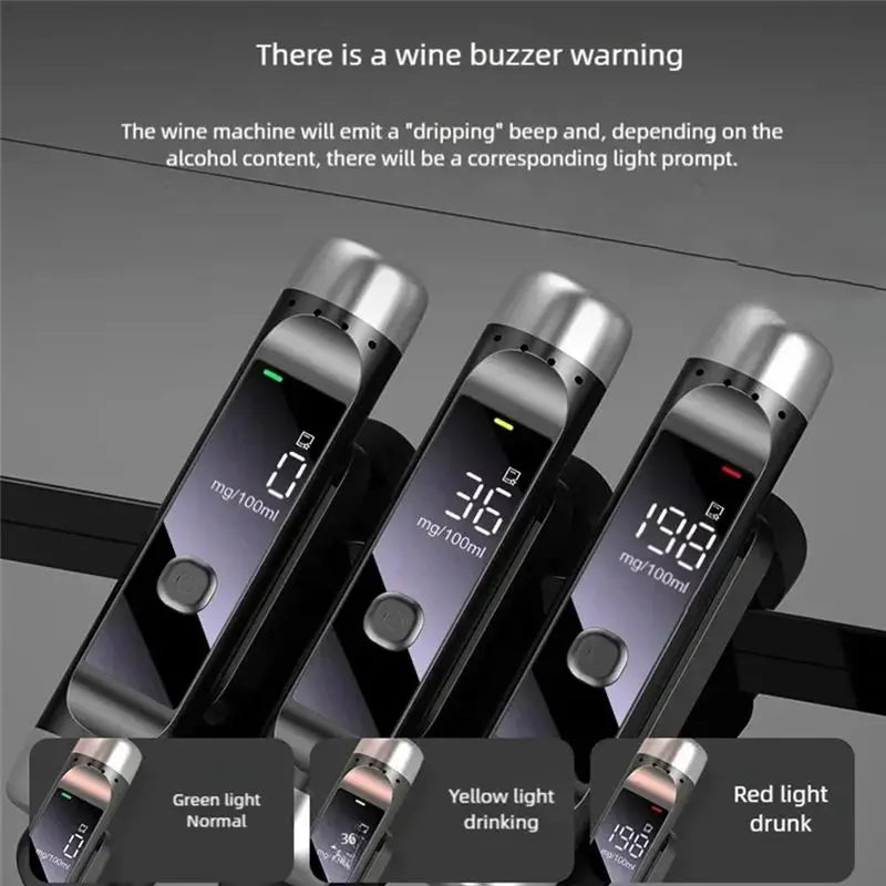 AU28-Portable Alcohol Tester LCD Display Drunk Driving Test Breathalyzer Alcohol Detector Temporary Parking Number Plate