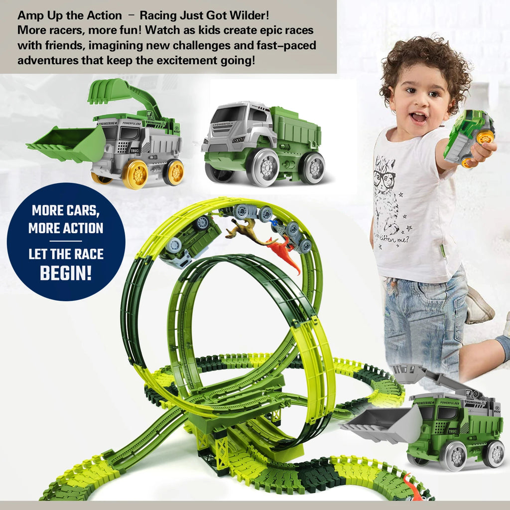 eplacement Cars for Tracks - Extra Race Car Accessories for Dinosaur Race Track & Train Toy Gift - for Kids Boys and Girls Toys