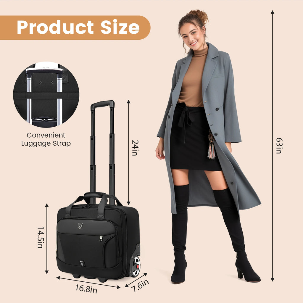 Rolling Backpack Carry On Luggage  Large Capacity Wheeled Travel Double Shoulder Bag Rolling Briefcase for Men&Women Waterproof