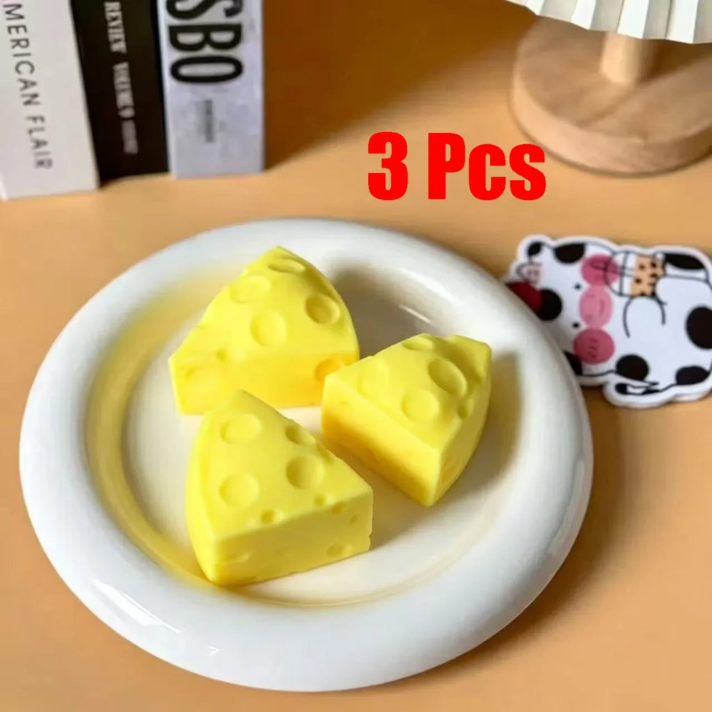 Cheese Squishy Toy Simulation Cheese Squeeze Toy Soft Cute Decompressing Pinching Cheese Sticky Slow Rebound For Adults Toy