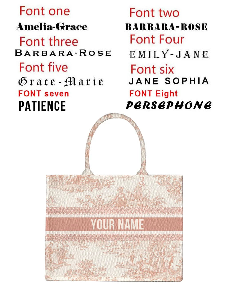 2026 New Personalized Custom Women's Tote Bag, Canvas Printed Handbag, Large Capacity Beach Bag