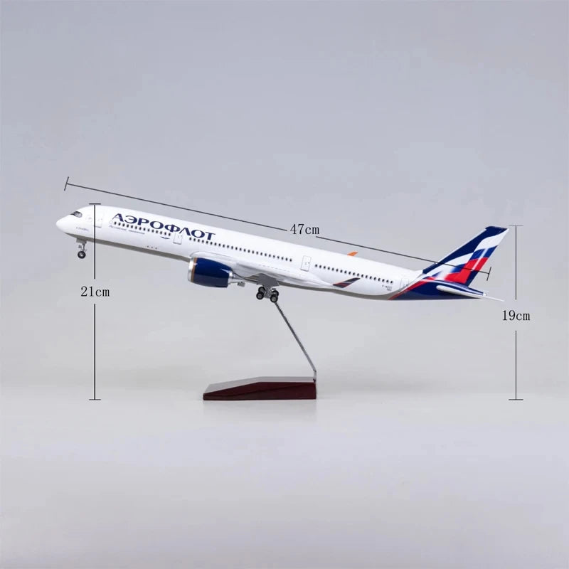 47cm A350 Aeroflot Russian Airways Aviation Model 1/142 Scale Aircraft Diecast Airplane Resin Replica Model Gift Display