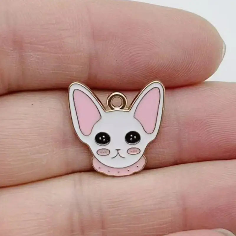 10pcs Cartoon Animal Pet Dog Puppy Footprint DIY Alloy Drip Oil Keychain Necklace Jewelry Pendant Pendant