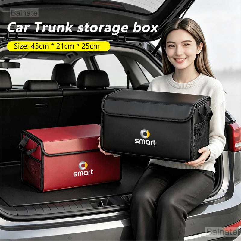 Car Trunk Foldable Storage Box For Smart 1 3 5 FORTWO FORFOUR 451 453, Multi-Functional Folding Storage Auto Storage Accessories