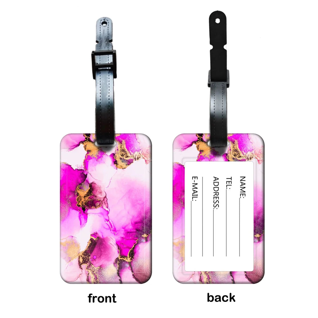 Marble Texture Luggage Tags Unique Funny Bag Tags Men Baggage Suitcase Labels Travel Identifiers Name Tags
