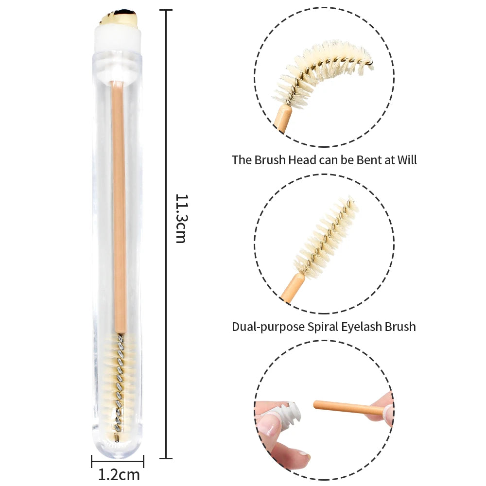 10/50PCS Ice-Cream Dust-Proof Eyelash Brush Tube Reusable Lash Mascara Wand Case Eyebrow Comb Makeup Applicators Container