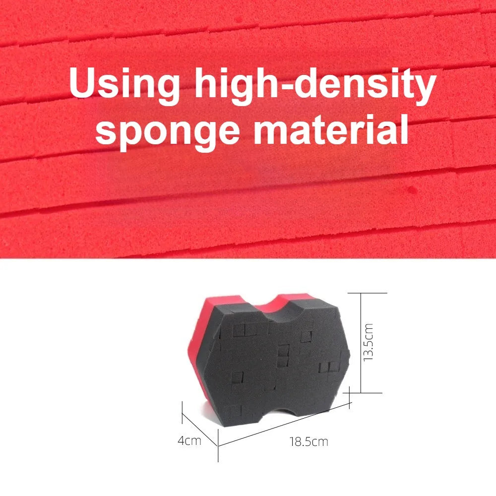 1/2PCS Double Side Cross-Cut Red/Black Sponge 2.0 Better Grip and Access Tight Spaces For Rinseless Car Wash
