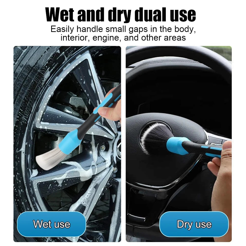 Wheel Rims Clean Brush Air Conditioner Air Outlet Cleaning Brushes 3PCS Elbow Sweeping Tools Car Interior Detail Cleaning Brush