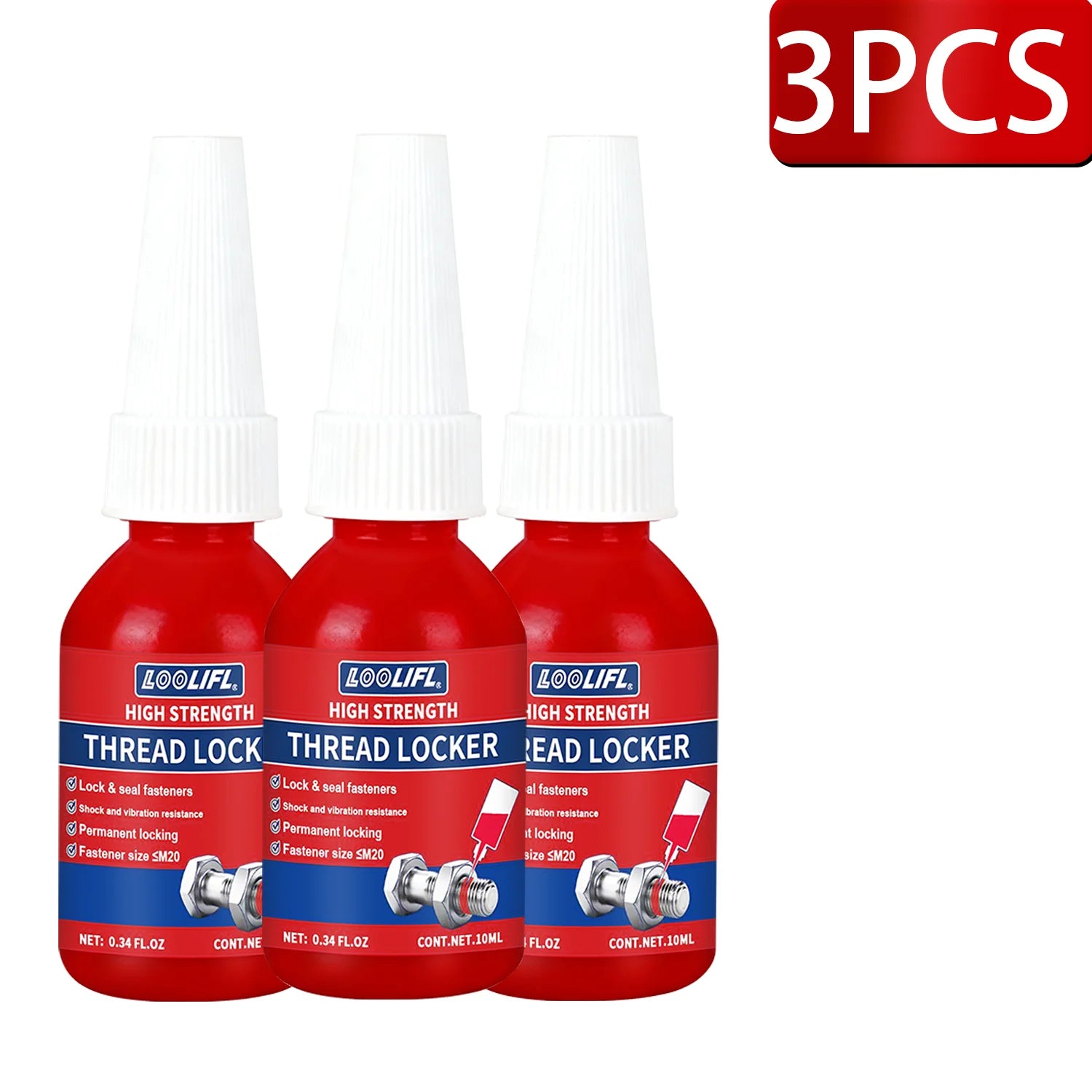 50ML 243 Blue Medium Strength Threadlockers,Universal Thread Adhesives,For All Metal Threaded Components,Removable Waterproof