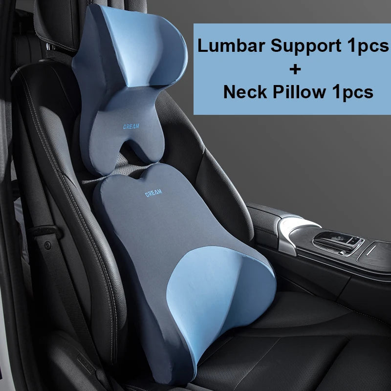 Car Lumbar Support Headrest Neck Pillow Support Universal Soft Neck Pillows Cushion Car Memory Foam Lumbar Pillow Back Support