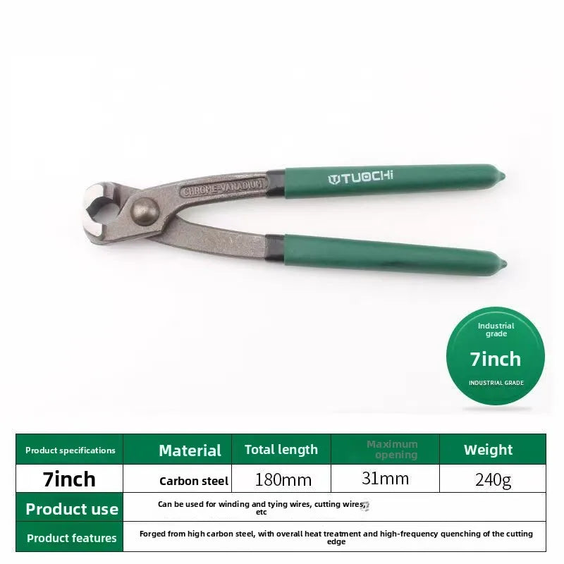 Industrial Grade Wire Tongs Multi-functional Tower Pincers Non-slip Grips Pliers Flat Top Cutting Pliers, Nail Pulling Pliers