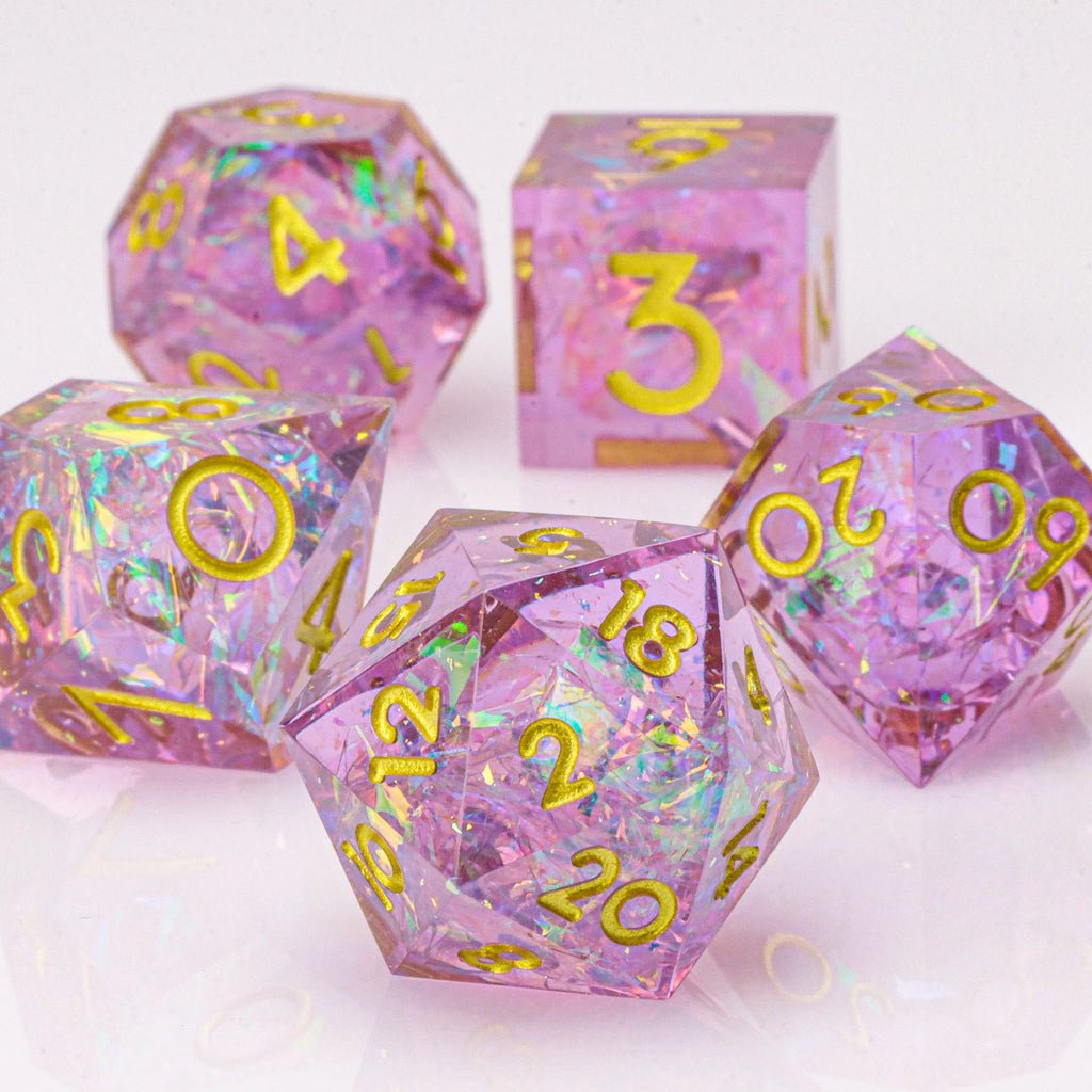 DnD Handmade Resin Dice, Polyhedral Dice Set for Dungeons and Dragons, D and D Dice, Sharp Edged Resin D&D Dice, D20 Dice