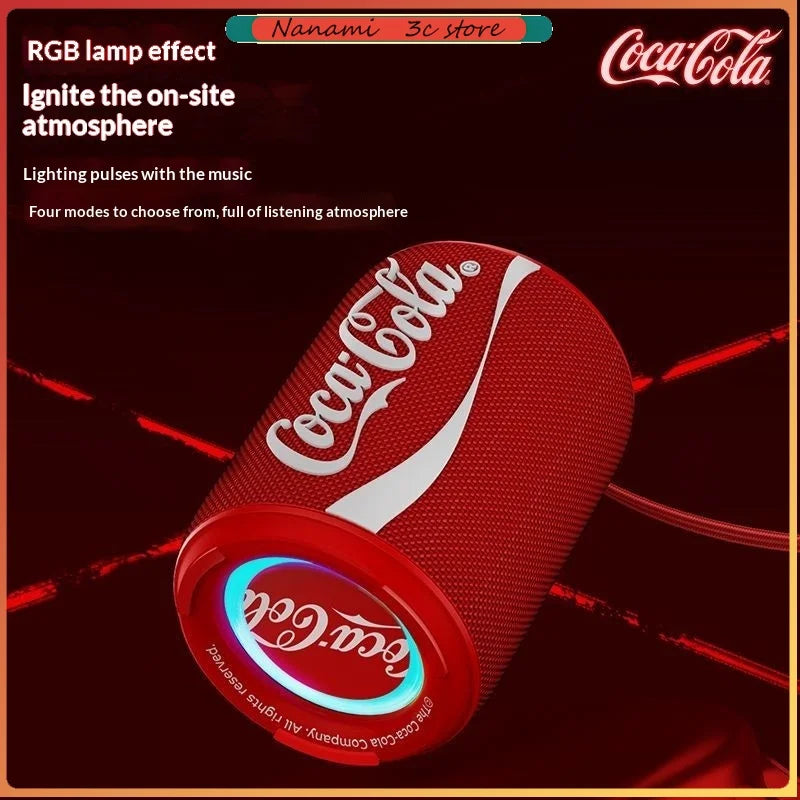 New Coke-Cola Collaboration Bluetooth Audio Bluetooth 5.4 RGB Lighting Voice Activation Card Slot Portable Bluetooth Speaker