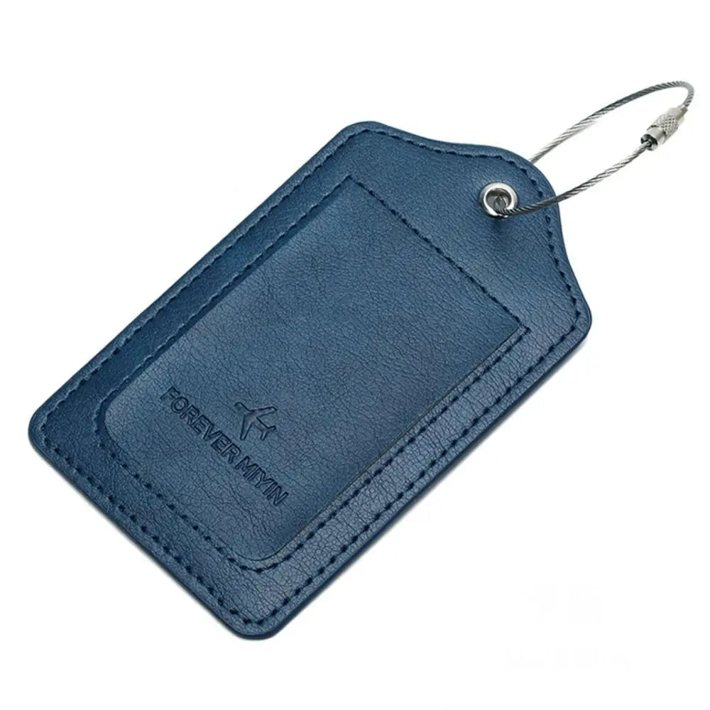 Women Man Anti Loss Wire Rope Loop Leather Luggage Tags Privacy Protection Cover Versatile Baggage Tag Waterproof Boarding Pass