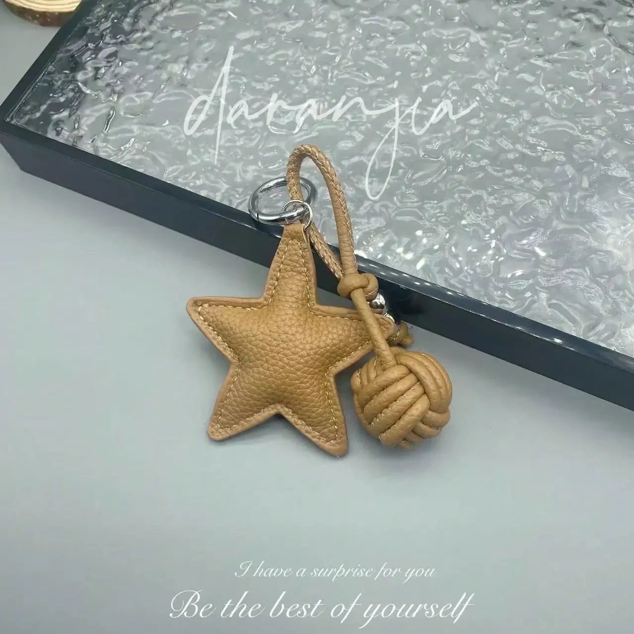 Star Woven Ball Keychain Bag Charm DIY Personalized Fashion Handbag Accessories for Women Small Gifts  Crossbody Bags Keychain