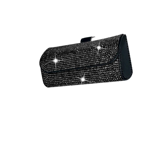 Diamond Car Glasses Case Sunglasses Storage Box Glasses Holder Sun Visor Glasses Case Bling Car Assessoires Interior for Women