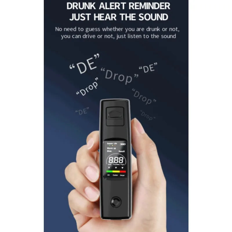 Portable Breath Alcohol Tester Mini High Precision Digital Breathalyzer Keychain Drunk Driving Detector For Personal Safety