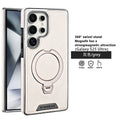 360 ° Rotating Bracket Leather Case,For Samsung Galaxy S24 S23 S25 Ultra S25Edge Wireless Charging Phone Protective Back Cover