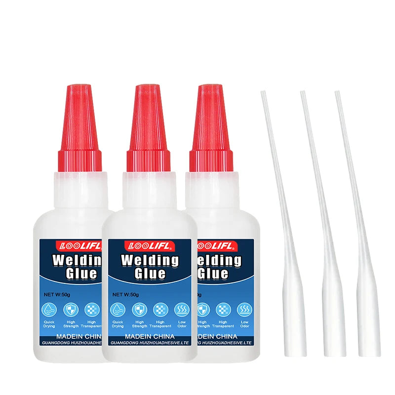 LOOLIFL Super Glue, 50g transparent, used for DIY production of plastic, metal, wood, shoes, rhinestones, glass, and handicrafts