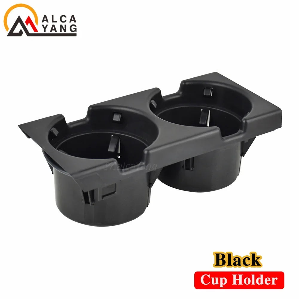 Black Double Hole Car Vehicle Front Center Console Storage Box Coin + Cup Holder for BMW E46 3SERIES 1999-2006 51168217957