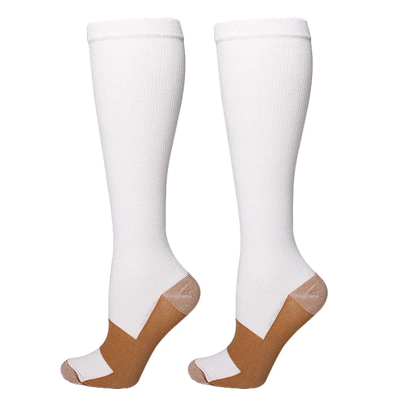 Unisex Anti-Fatigue Varicose Veins Compression Socks for Golf Rugby Running Hiking Travel & Driving - Medical Grade Support for