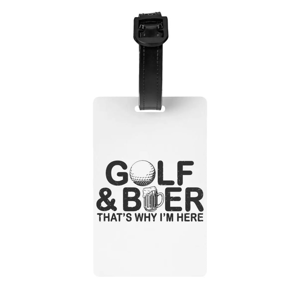Custom Golf And Beer Luggage Tag Privacy Protection Baggage Tags Travel Bag Labels Suitcase