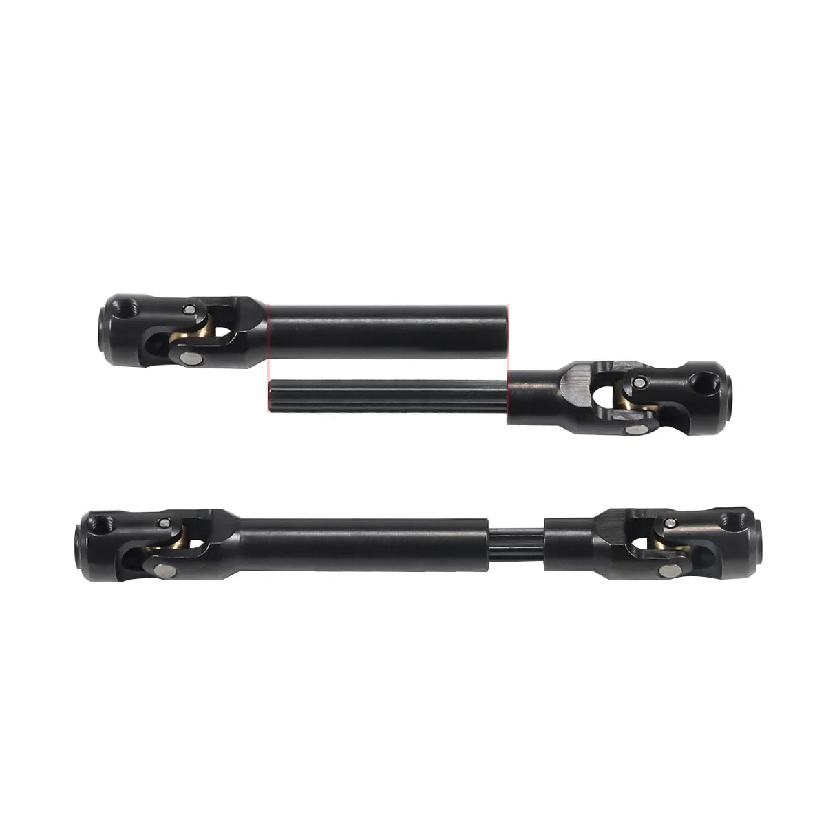 1Pcs Metal Universal Joint Drive Shaft with Internal Spline 60-181mm for 1/10 RC Crawler D90 SCX10 Capra TRX4 TRX6 86100 YK4101