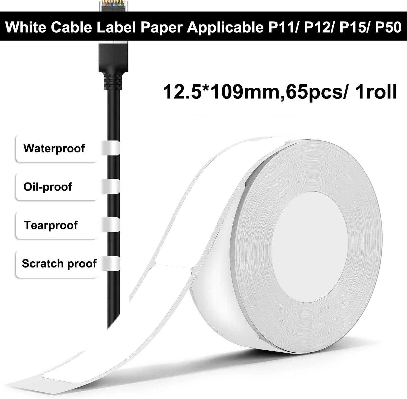 Marklife P15 Thermal Label Sticker Label Paper Tape For Mini Thermal Printer White Color Self-adhesive Paper For P12 Q30 Printer