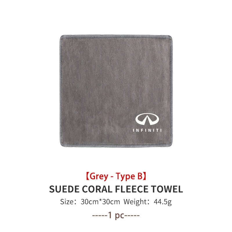 Coral Car Wash Cloth Microfiber Towel Car Cleaning Drying Cloth For Infiniti FX35 Q30 G37 QX70 G35 QX50 QX60 QX80 QX30 JX35 G25