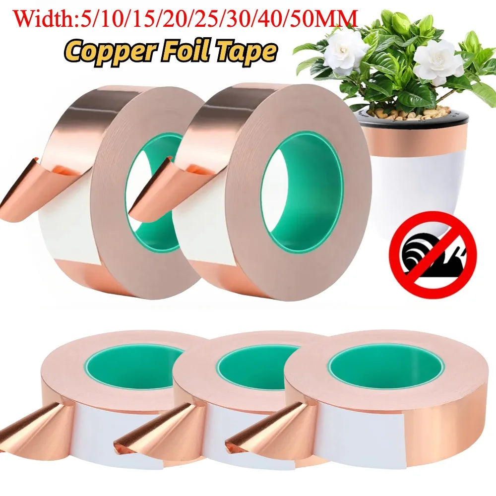 1Pcs Copper Foil Tape Conductive Strip With Double-Sided Conductive Adhesive EMI Shielding For Circuits DIY Crafts Soldering