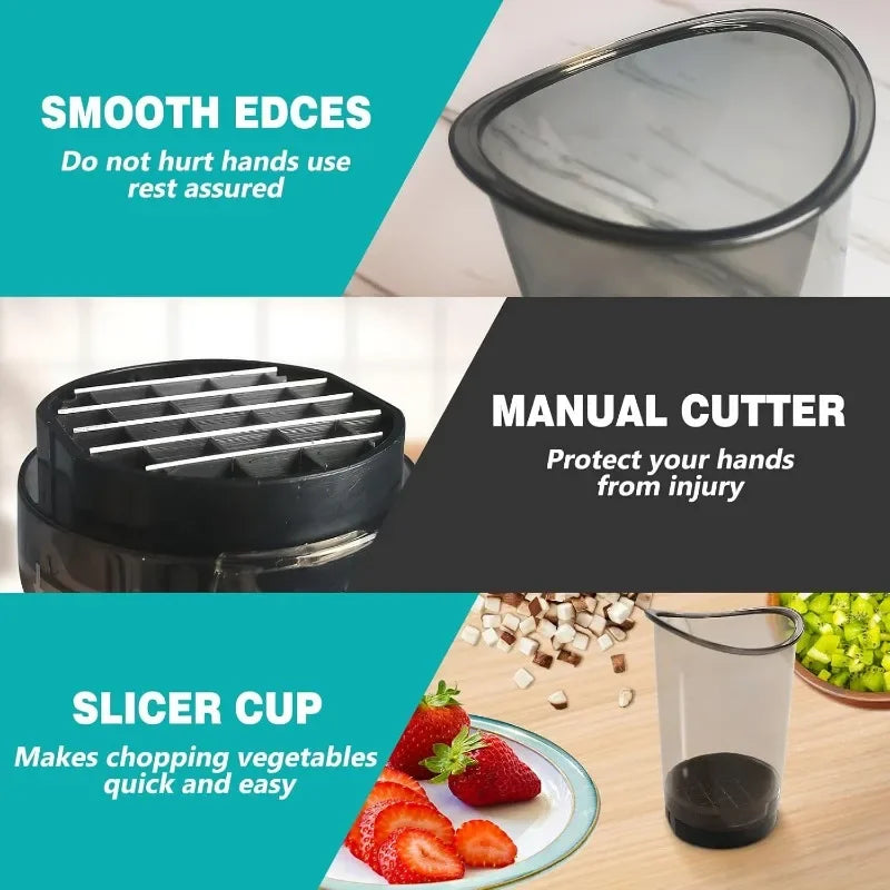 Multi Fruit Vegetable Slicer with Removable Blade Kitchen Cutter for Strawberries Mushrooms Bananas Easy Clean Dishwasher Gadget