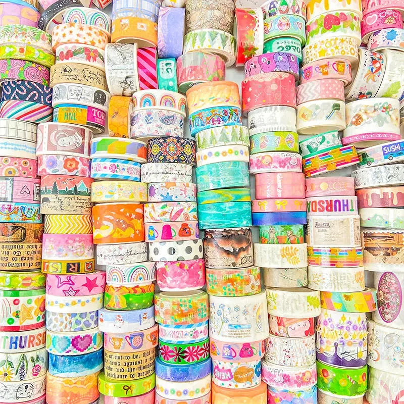 60 PCS/Set Cute Washi Tapes Japanese 1.5cm Adhesive Decorative Masking Tape Scrapbook Stationery Stickers School Supplies