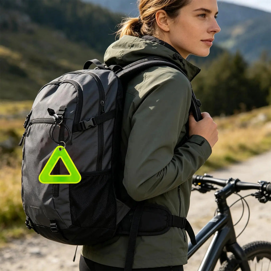 High Visibility Reflective Pendants Triangle Safety Reflector for Night Running Hiking Camping Bike Commuting Outdoor