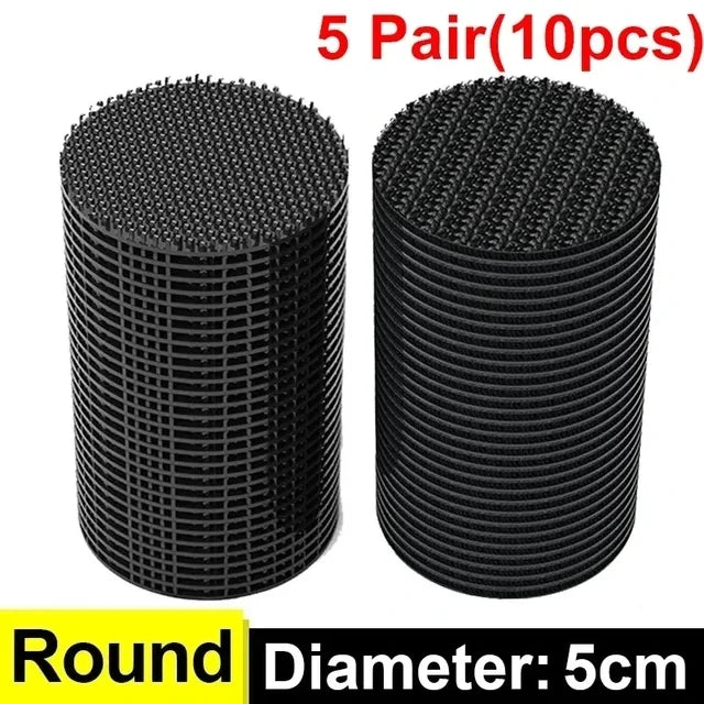 Double Faced Adhesive Patch Car Carpet Fixing Stickers Home Office Foot Mats Carpets Anti Skid Grip Nylon Tape Hook And Loop Pad