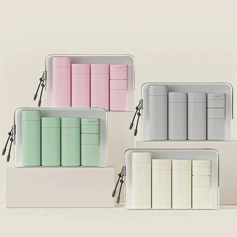 5Pcs Multiple Colors Hydrating Makeup Dispensing Bottles Portable Lotions Shampoos Traveling Refillable Squeezed Empty Bottles