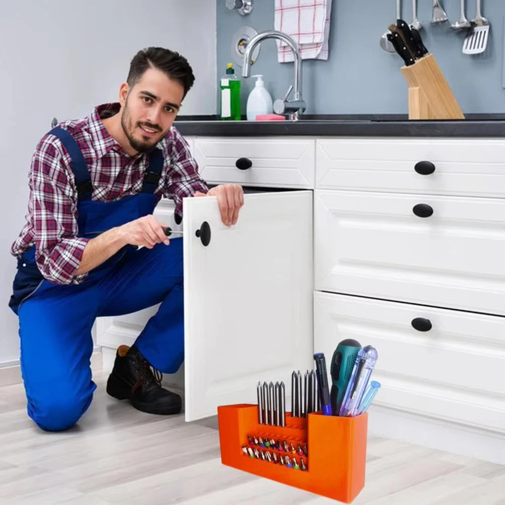 Drill Bit Storage Box Hex Bit Storage Container 50-hole Drill Bit Organizer Case Hex Screwdriver Storage Box Impact for Workshop