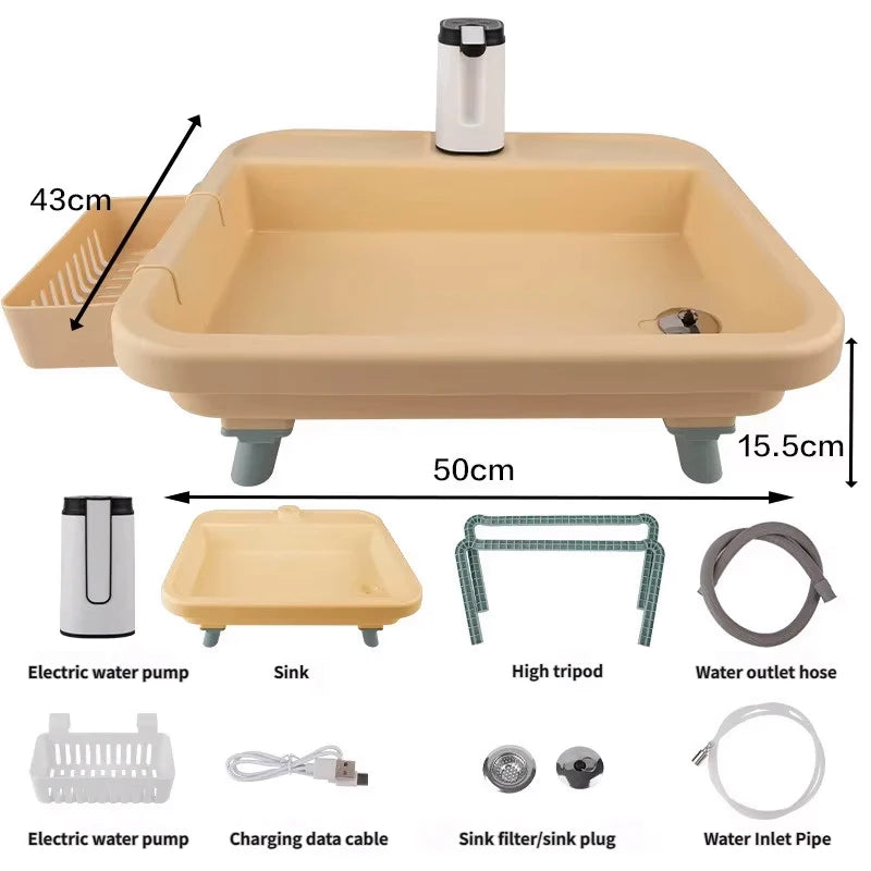 Outdoor Camping Portable Sink Multifunctional Camping Sink With Electric Water Pump Suitable For Outdoor Travel And Family Use