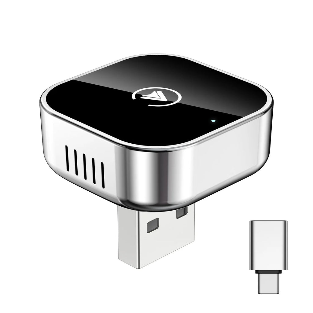 Wireless CarPlay Adapter Android Auto AI Box 2 in 1 Plug and Play for Car Convert Wired to Wireless Low Latency Compact