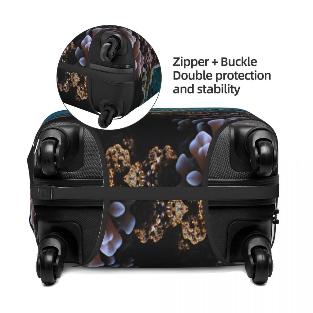 Funny Reflection Coral Reef Sea Turtle Fish Print Luggage Cover Protector Dust Proof Travel Suitcase Covers