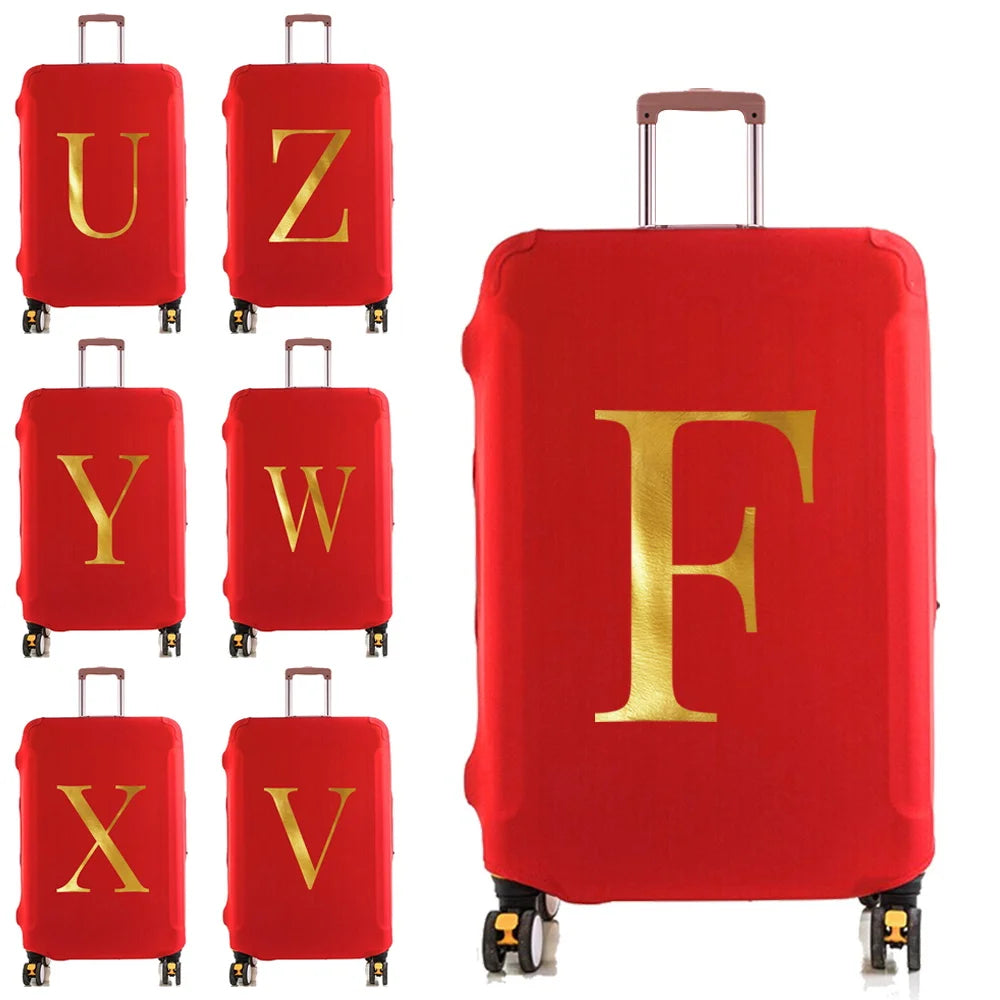 Luggage Cover Protector Elastic Fashion Suitcase Dust Cover Fit 18-28 Inch Trolley Baggage Letter Name Print Travel Accessories