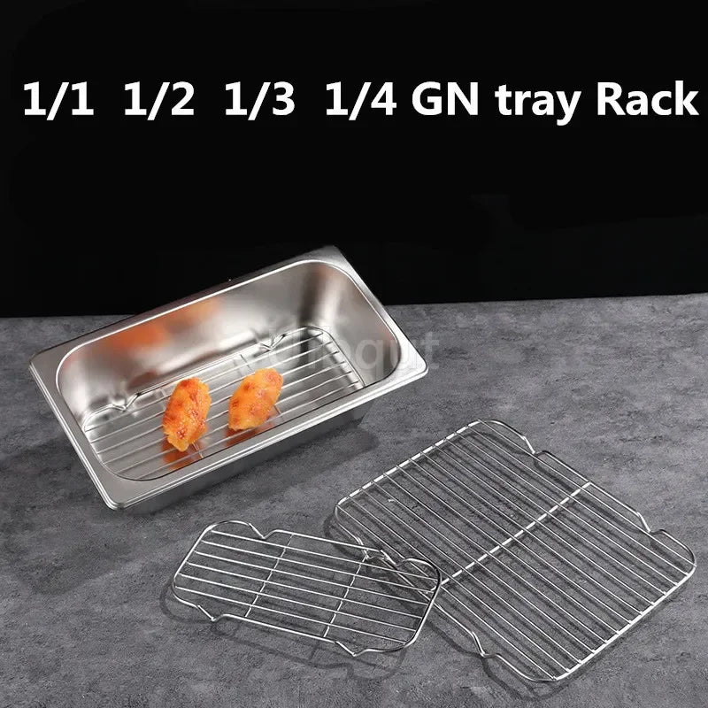 stainless steel GN tray rack BBQ Grill Meshes Oven Net Wire Steaming Kebab Barbecue Mesh Kitchen bread cold rack Baking rack