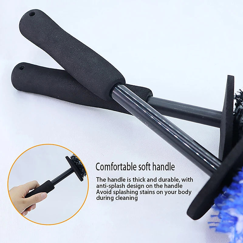 Wheels Brush Car Wash Super Brush Microfiber Premium Non-Slip Handle Easy To Cleaning Rims Spokes Wheel  Car Accessories