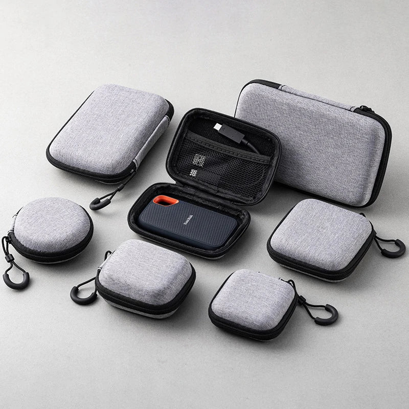 【C】Mini Data Cable Organizer Bag Waterproof Travel Organizer Bag Portable Mobile Phone Charger Protective Cases Earphone Bag