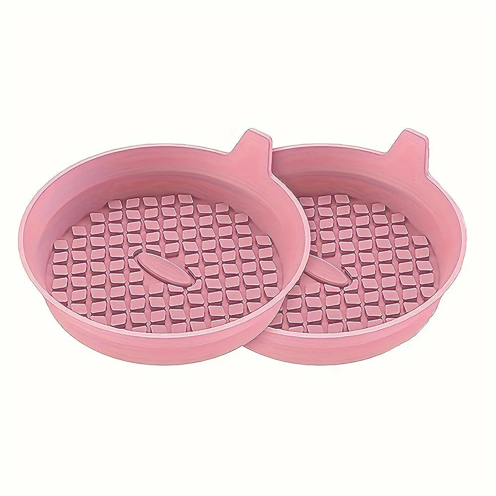 2PCS Silicone circular coaster, silicone anti slip and waterproof car coaster, car anti slip silicone coaster