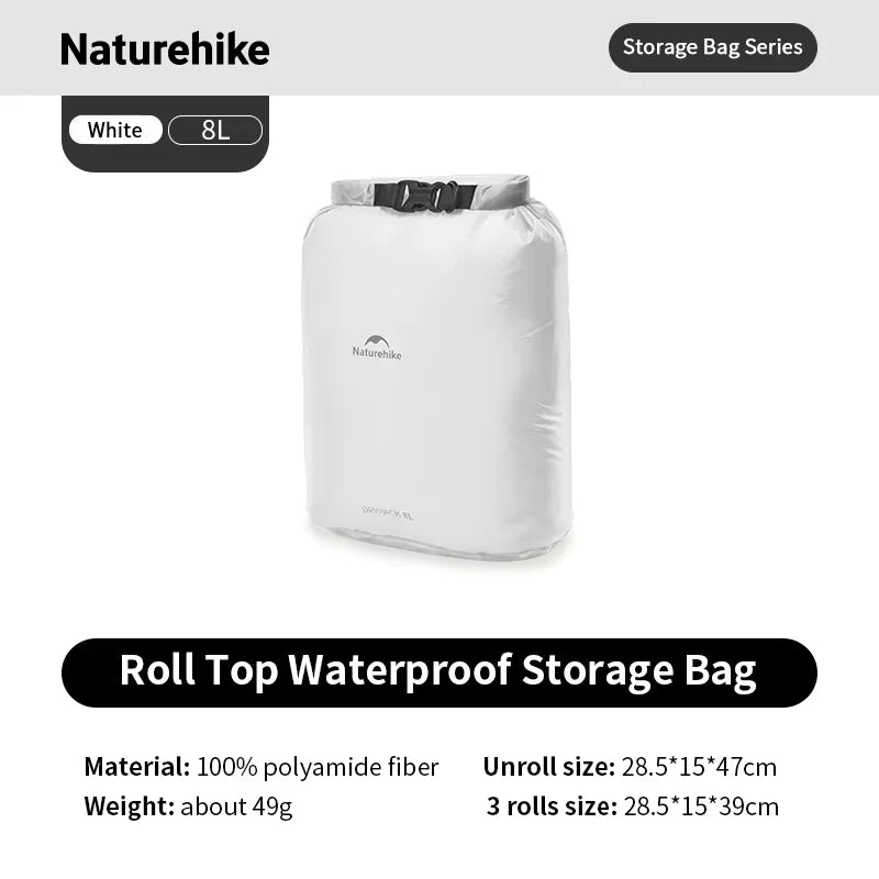 Naturehike Rolled Storage Bag Outdoor Travel Hiking Lightweight Waterproof Vacuum Compression Dispenser Bags Portable Organizer